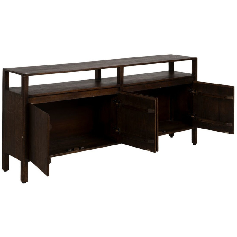 Grand Buffet enfilade moderne Bas 2 portes 1 étagère en Bois de manguier Marron Kurt - 3
