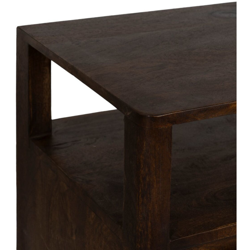 Grand Buffet enfilade moderne Bas 2 portes 1 étagère en Bois de manguier Marron Kurt - 4