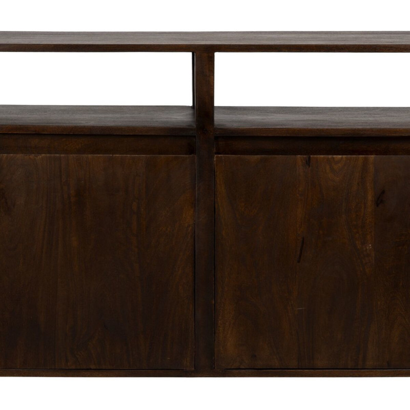 Grand Buffet enfilade moderne Bas 2 portes 1 étagère en Bois de manguier Marron Kurt - 5