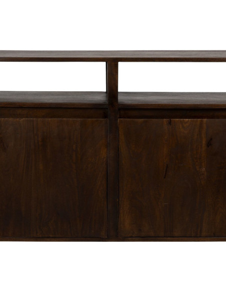 Grand Buffet enfilade moderne Bas 2 portes 1 étagère en Bois de manguier Marron Kurt - 5