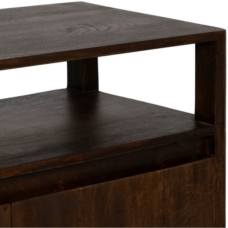 Grand Buffet enfilade moderne Bas 2 portes 1 étagère en Bois de manguier Marron Kurt - 7