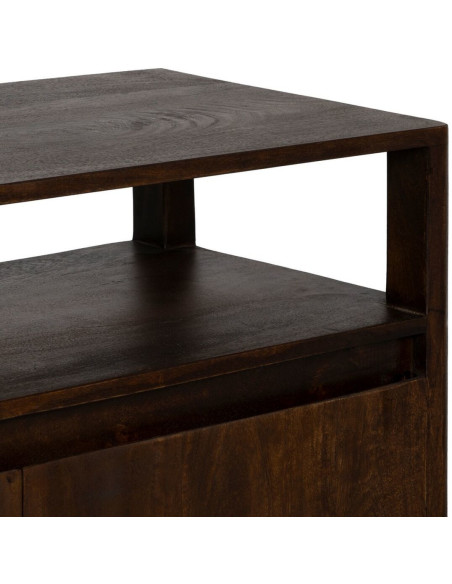 Grand Buffet enfilade moderne Bas 2 portes 1 étagère en Bois de manguier Marron Kurt - 7