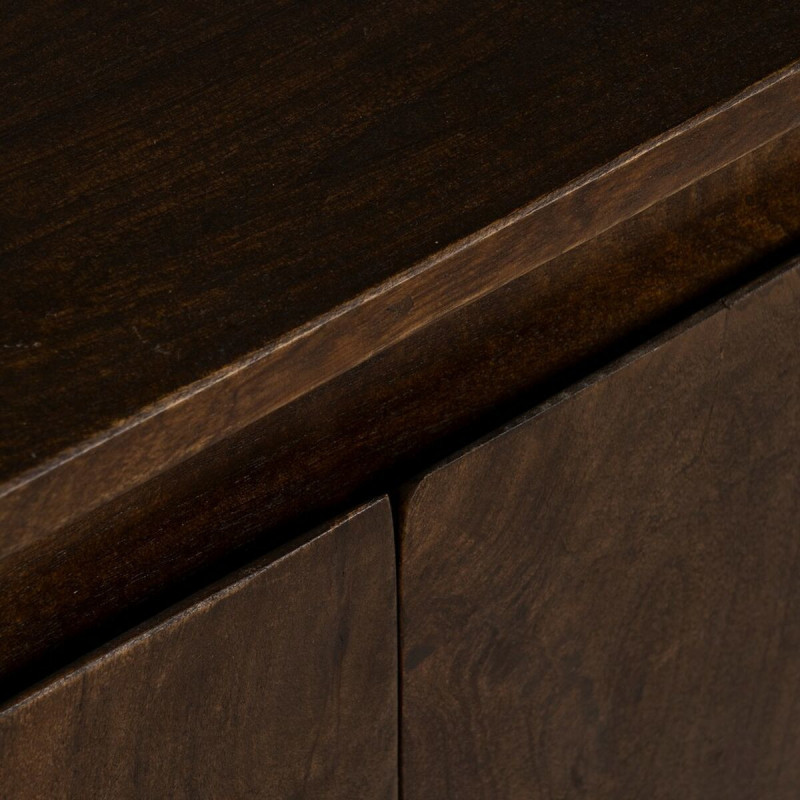 Grand Buffet enfilade moderne Bas 2 portes 1 étagère en Bois de manguier Marron Kurt - 8