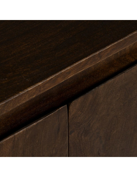 Grand Buffet enfilade moderne Bas 2 portes 1 étagère en Bois de manguier Marron Kurt - 8
