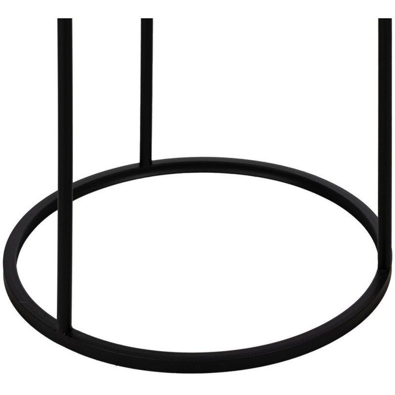 Table d'appoint gigogne moderne chic Ronde en Métal Noir Verre Transparent Telde (Lot de 2) - 7