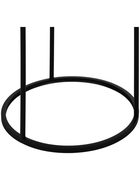 Table d'appoint gigogne moderne chic Ronde en Métal Noir Verre Transparent Telde (Lot de 2) - 7