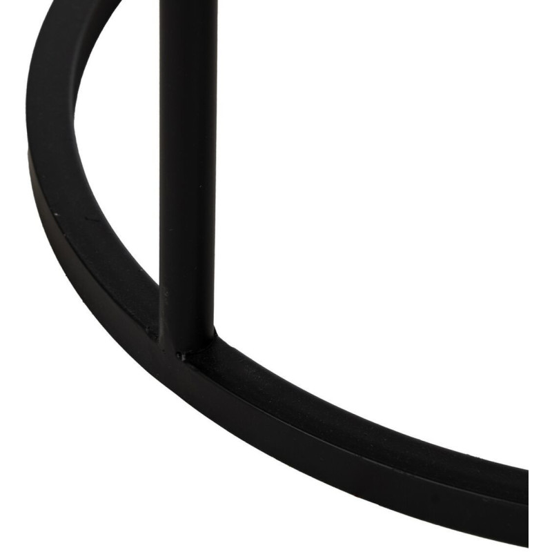 Table d'appoint gigogne moderne chic Ronde en Métal Noir Verre Transparent Telde (Lot de 2) - 8