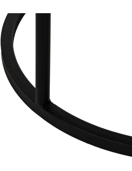 Table d'appoint gigogne moderne chic Ronde en Métal Noir Verre Transparent Telde (Lot de 2) - 8