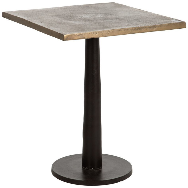 Table à manger Bistrot moderne Carrée 2 personnes en Métal Doré Noir Ain - 1