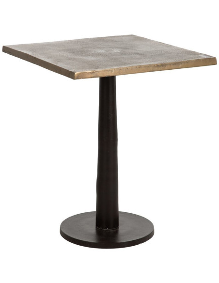 Table à manger Bistrot moderne Carrée 2 personnes en Métal Doré Noir Ain - 1