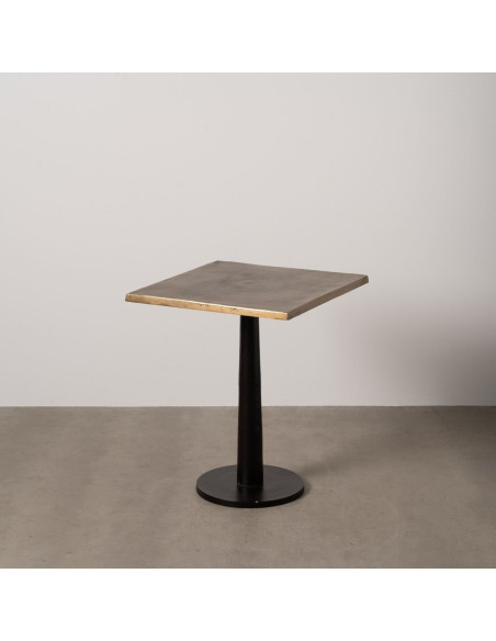 Table à manger Bistrot moderne Carrée 2 personnes en Métal Doré Noir Ain - 2