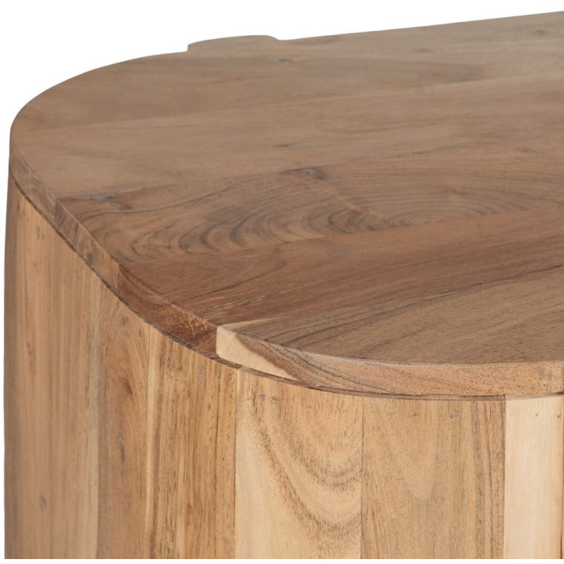 Buffet Enfilade moderne Bas 4 portes en Bois d'acacia Naturel Verre Transparent Creel - 4