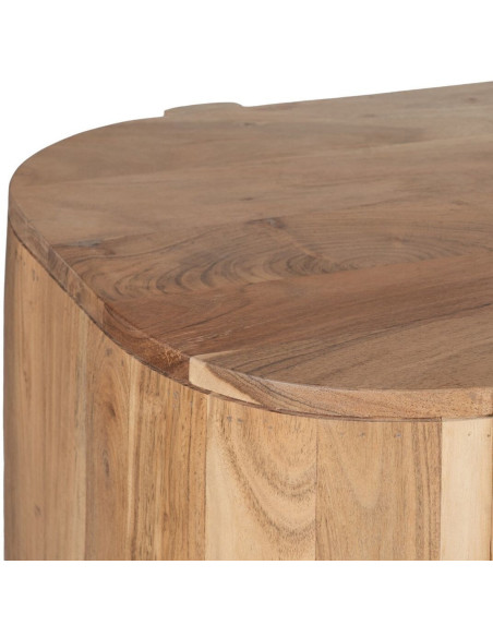 Buffet Enfilade moderne Bas 4 portes en Bois d'acacia Naturel Verre Transparent Creel - 4