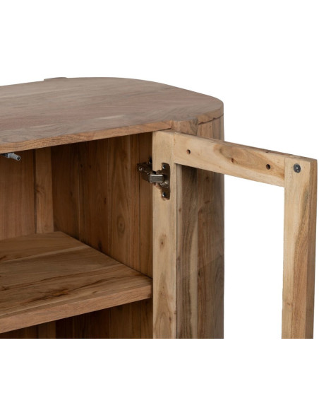 Buffet Enfilade moderne Bas 4 portes en Bois d'acacia Naturel Verre Transparent Creel - 5