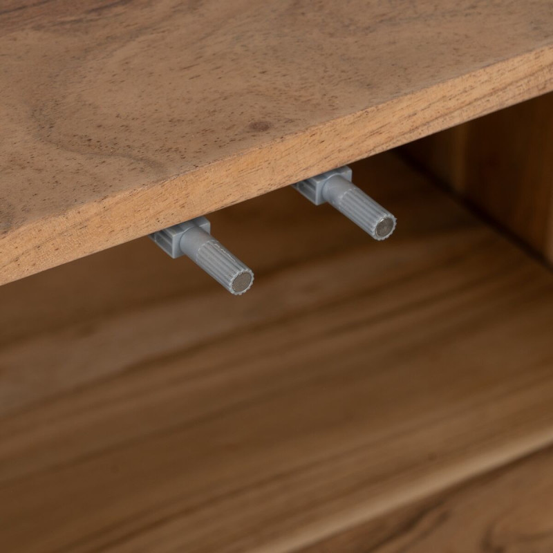 Buffet Enfilade moderne Bas 4 portes en Bois d'acacia Naturel Verre Transparent Creel - 6