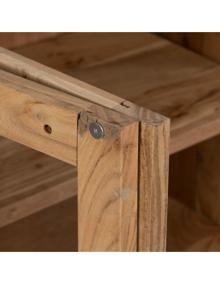 Buffet Enfilade moderne Bas 4 portes en Bois d'acacia Naturel Verre Transparent Creel - 7