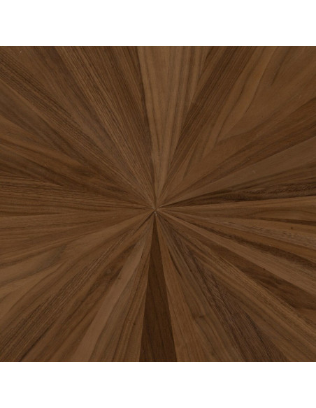 Table à manger moderne Originale 8 personnes en Bois MDF Naturel Métal Noir Rubielos - 3