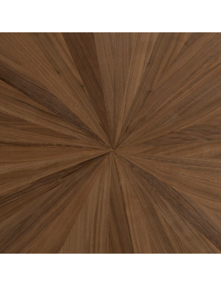 Table à manger moderne Originale 8 personnes en Bois MDF Naturel Métal Noir Potes - 3