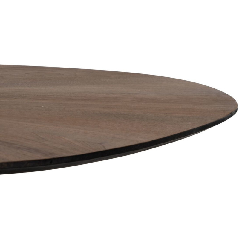 Table à manger moderne Originale 8 personnes en Bois MDF Naturel Métal Noir Potes - 4
