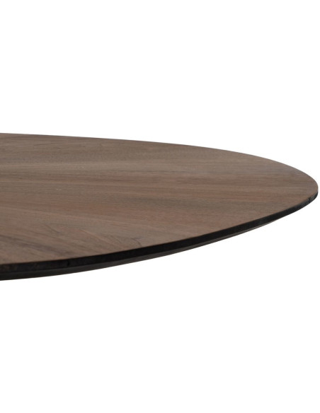 Table à manger moderne Originale 8 personnes en Bois MDF Naturel Métal Noir Potes - 4