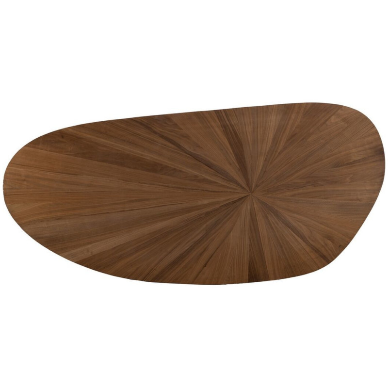 Table à manger moderne Originale 8 personnes en Bois MDF Naturel Métal Noir Potes - 6