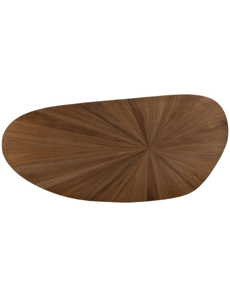 Table à manger moderne Originale 8 personnes en Bois MDF Naturel Métal Noir Potes - 6