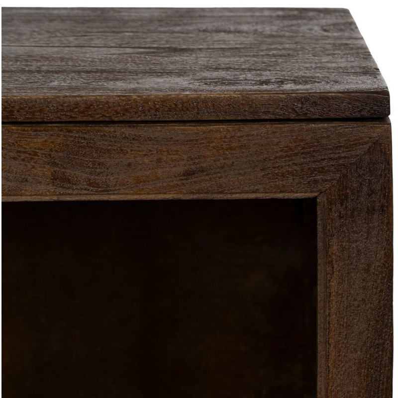 Petit Buffet Vitrine moderne Bas 2 portes en Bois de manguier Marron Verre Transparent Comillas - 8
