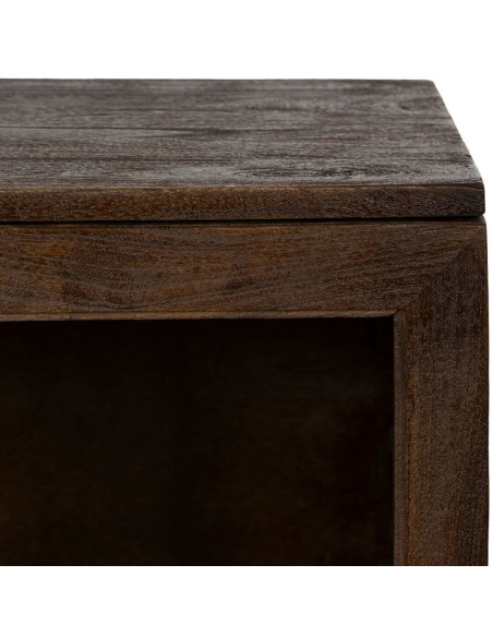 Petit Buffet Vitrine moderne Bas 2 portes en Bois de manguier Marron Verre Transparent Comillas - 8