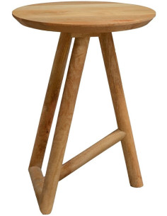 Table d'appoint moderne Ronde en Bois de manguier Naturel Altea - 1