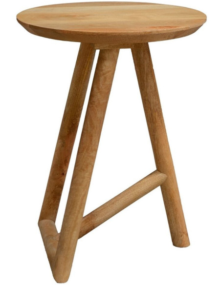 Table d'appoint moderne Ronde en Bois de manguier Naturel Altea - 1