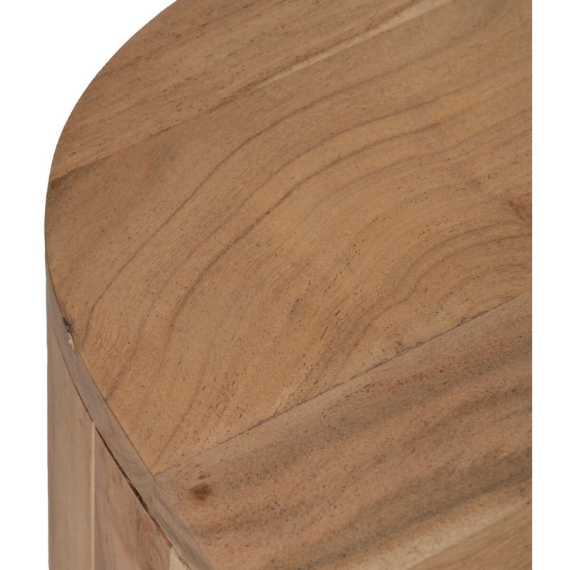 Grande Table basse moderne Ovale 1 étagère en Bois d'acacia Naturel Creel - 3