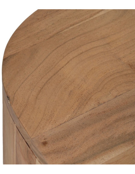 Grande Table basse moderne Ovale 1 étagère en Bois d'acacia Naturel Creel - 3