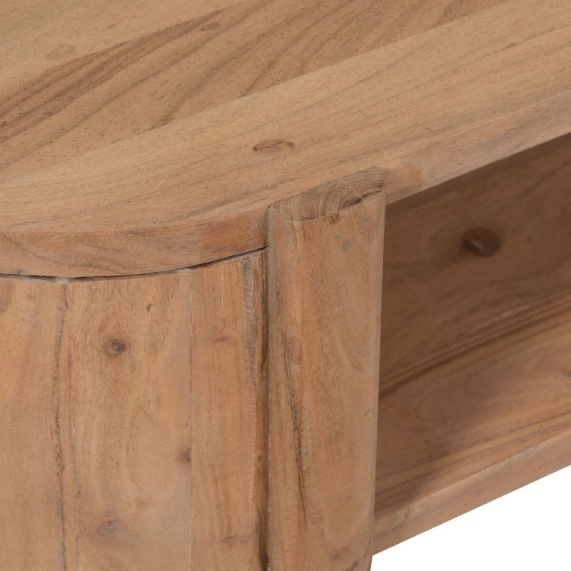 Grande Table basse moderne Ovale 1 étagère en Bois d'acacia Naturel Creel - 5
