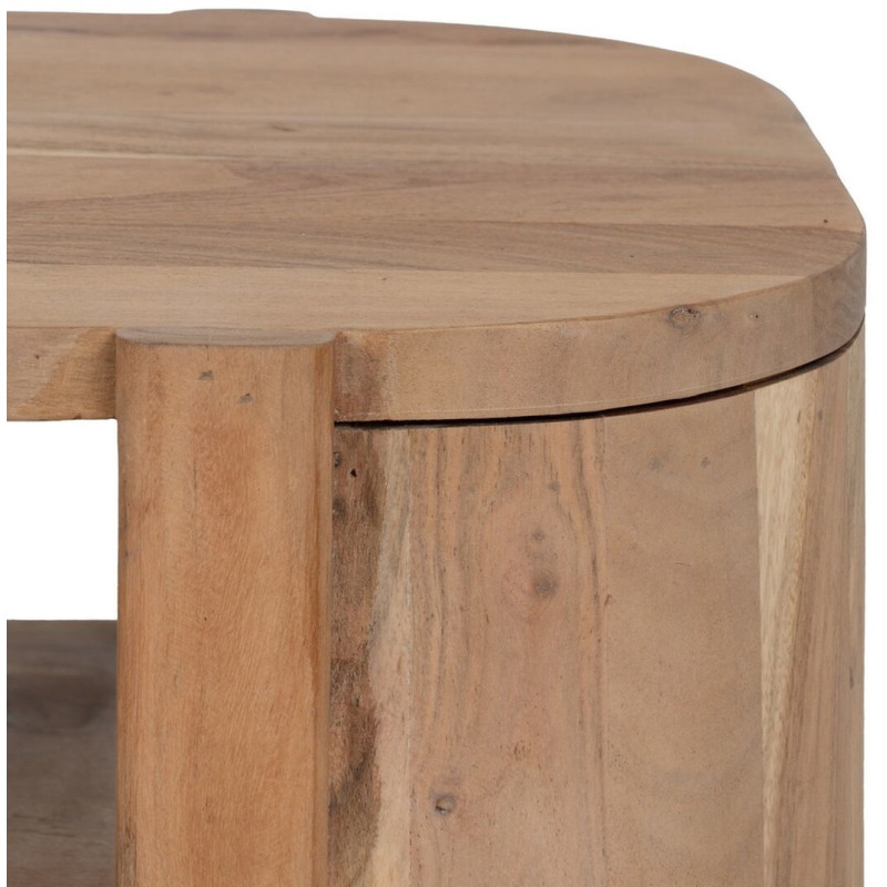 Grande Table basse moderne Ovale 1 étagère en Bois d'acacia Naturel Creel - 6