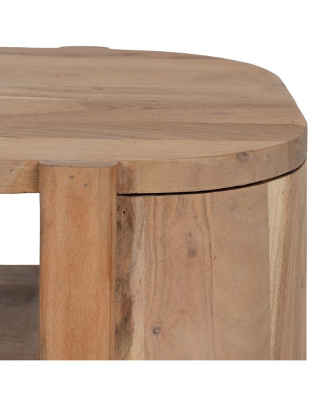 Grande Table basse moderne Ovale 1 étagère en Bois d'acacia Naturel Creel - 6