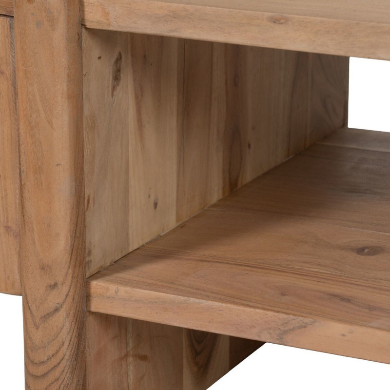 Grande Table basse moderne Ovale 1 étagère en Bois d'acacia Naturel Creel - 8