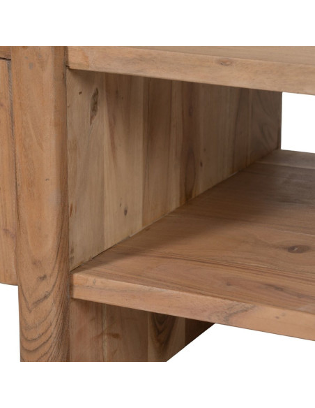 Grande Table basse moderne Ovale 1 étagère en Bois d'acacia Naturel Creel - 8