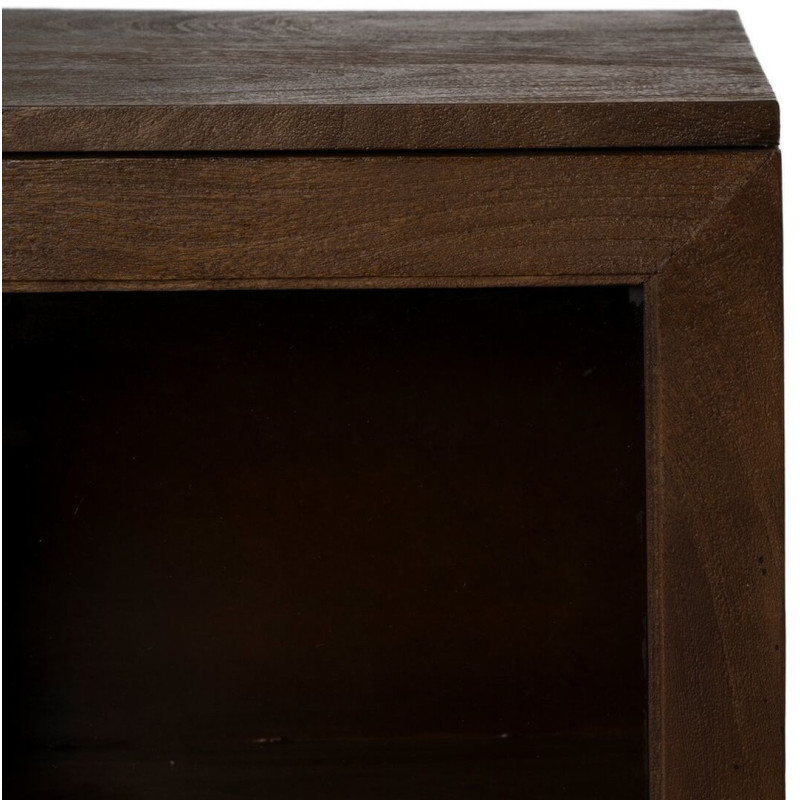 Grand Buffet Vitrine moderne Bas 4 portes en Bois de manguier Marron Verre Transparent Comillas - 8