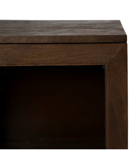 Grand Buffet Vitrine moderne Bas 4 portes en Bois de manguier Marron Verre Transparent Comillas - 8
