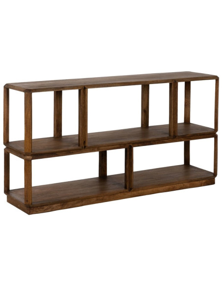 Grande Étagère basse moderne 3 niveaux en Bois de manguier Marron Kuraya - 1