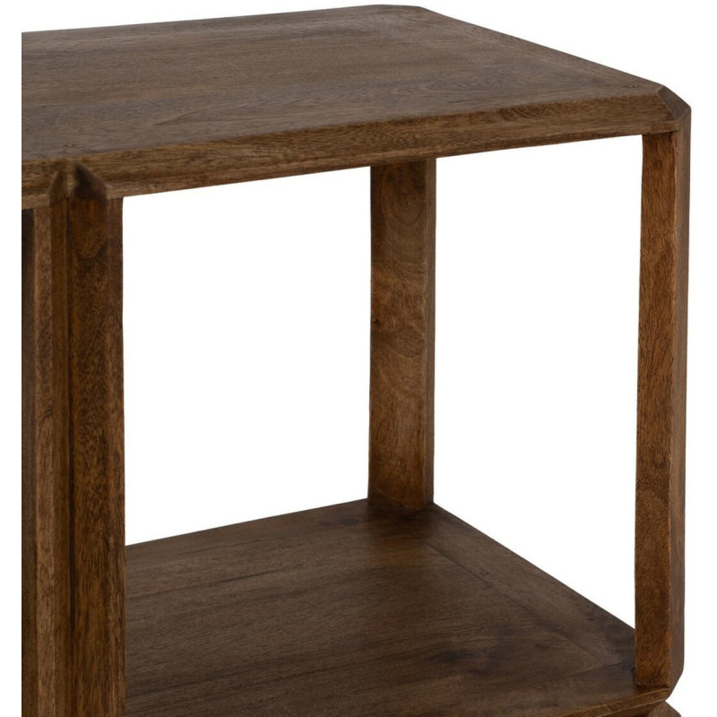 Grande Étagère basse moderne 3 niveaux en Bois de manguier Marron Kuraya - 4