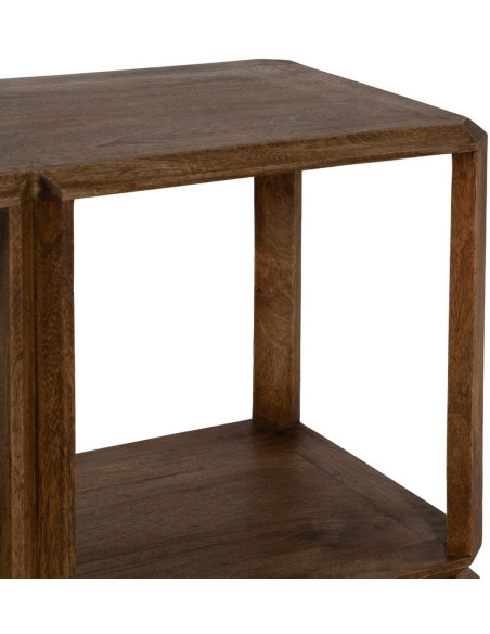 Grande Étagère basse moderne 3 niveaux en Bois de manguier Marron Kuraya - 4