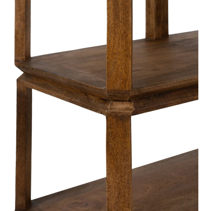 Grande Étagère basse moderne 3 niveaux en Bois de manguier Marron Kuraya - 5