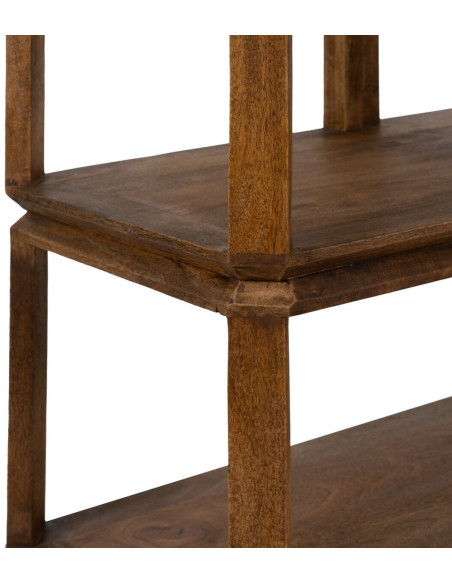 Grande Étagère basse moderne 3 niveaux en Bois de manguier Marron Kuraya - 5