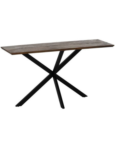 Console moderne Rectangulaire en Bois de manguier Miel Métal Noir Lorca - 1