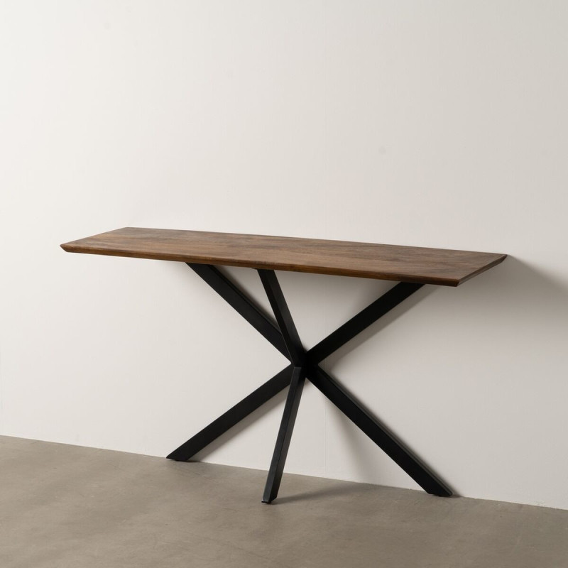 Console moderne Rectangulaire en Bois de manguier Miel Métal Noir Lorca - 2