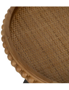 Table d'appoint originale Boules Ronde 52 cm en Bois de sapin Naturel Métal Noir Sabinan - 4