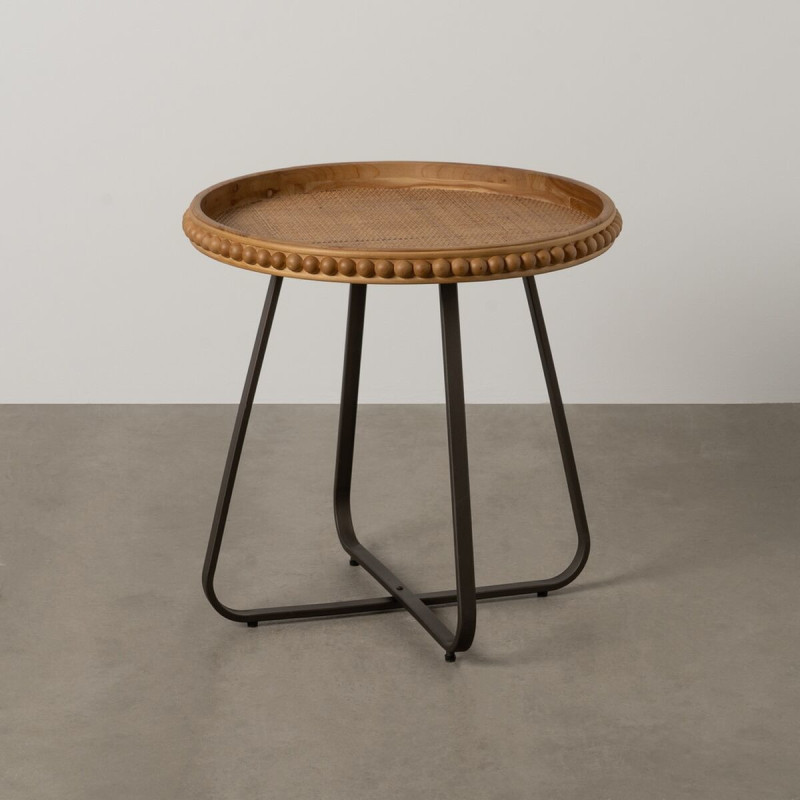 Table d'appoint originale Boules Ronde 62 cm en Bois de sapin Naturel Métal Noir Sabinan - 2