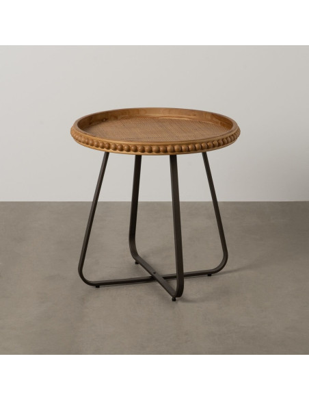 Table d'appoint originale Boules Ronde 62 cm en Bois de sapin Naturel Métal Noir Sabinan - 2