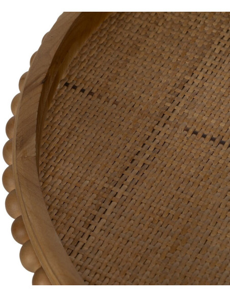 Table d'appoint originale Boules Ronde 62 cm en Bois de sapin Naturel Métal Noir Sabinan - 4